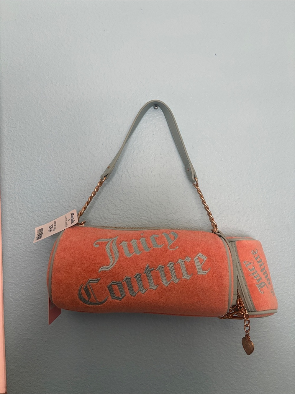 Juicy Couture Coral Shoulder Bag with Chain Strap